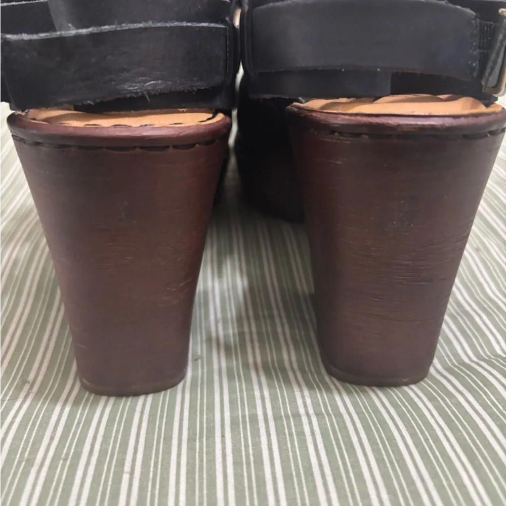 Born Black Leather Women's Glogs - Picture 3 of 5